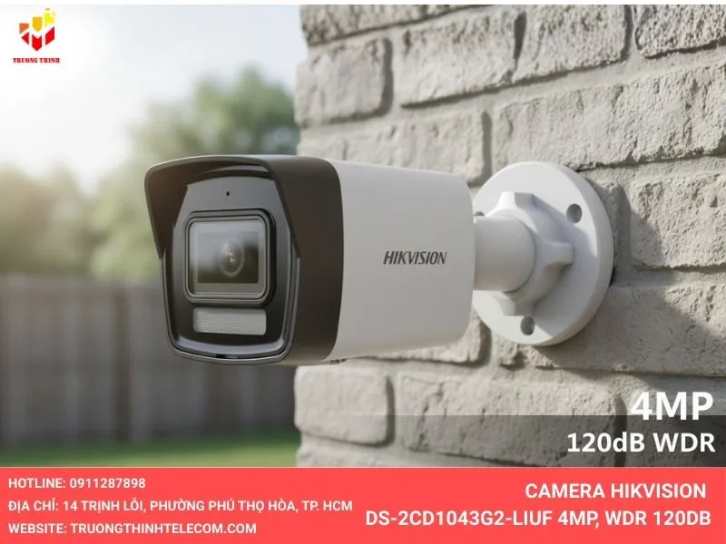 Camera DS-2CD1043G2-LIUF 4MP WDR 12DB