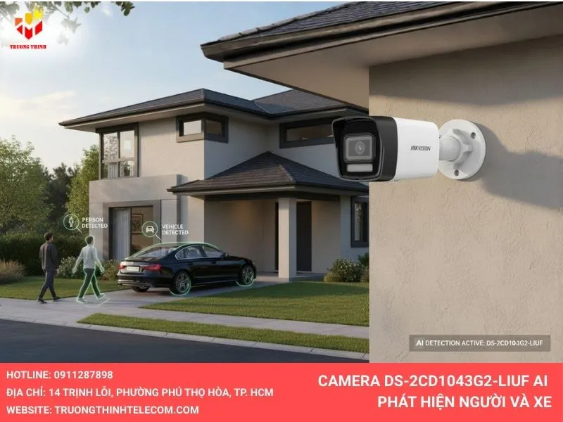 camera DS-2CD1043G2-LIUF Công nghệ AI phát hiện người và vật