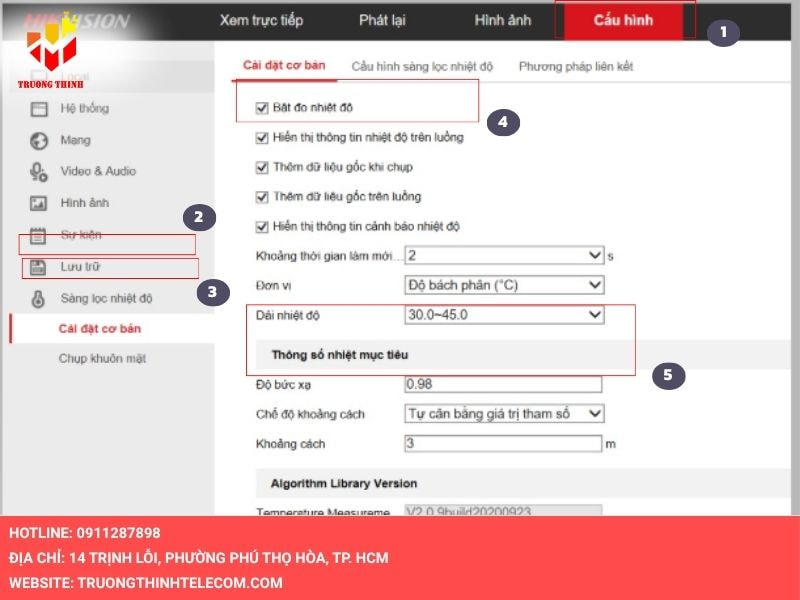 Bật đo nhiệt độ và hiển thị các thông tin