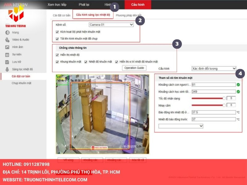 Cấu hình sàng lọc nhiệt độ kênh camera 01