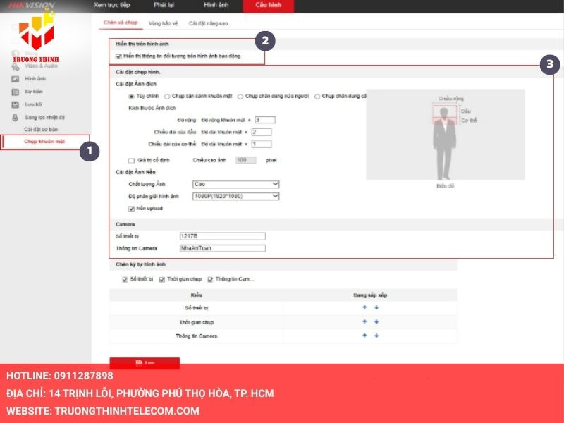 Thiết lập chụp và chèn