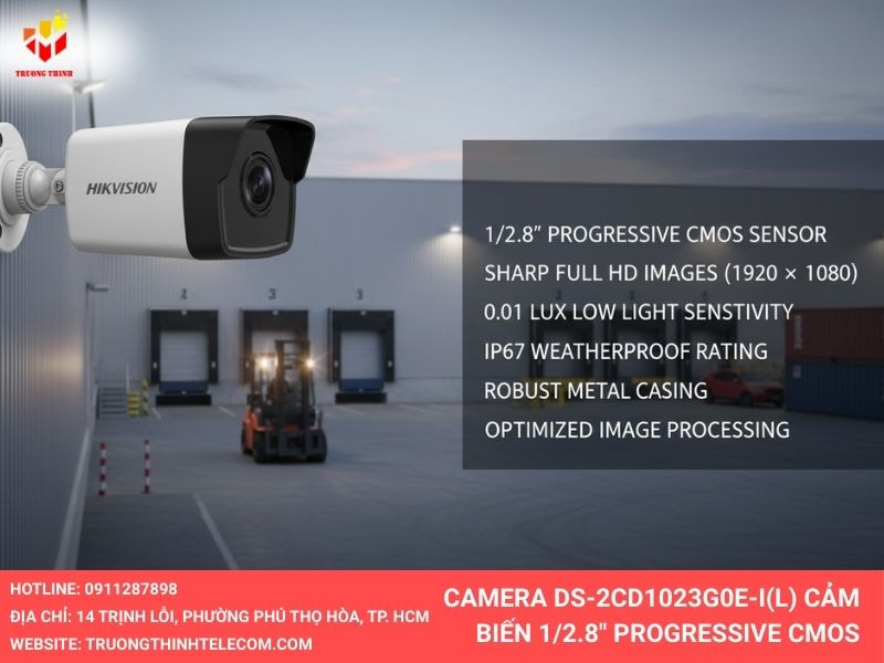 Camera DS-2CD1023G0E-I(L) cảm biến progressive cmos