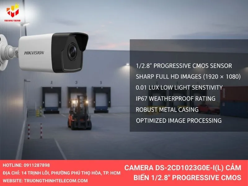 Camera DS-2CD1023G0E-I(L) cảm biến progressive cmos