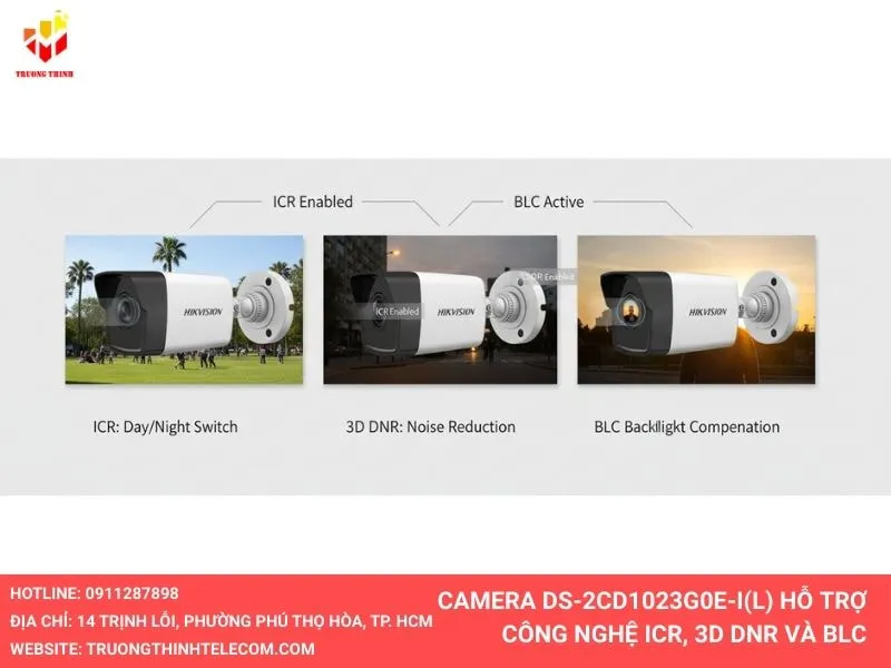 Camera DS-2CD1023G0E-I(L) công nghệ ICR 3D DNR và BLC
