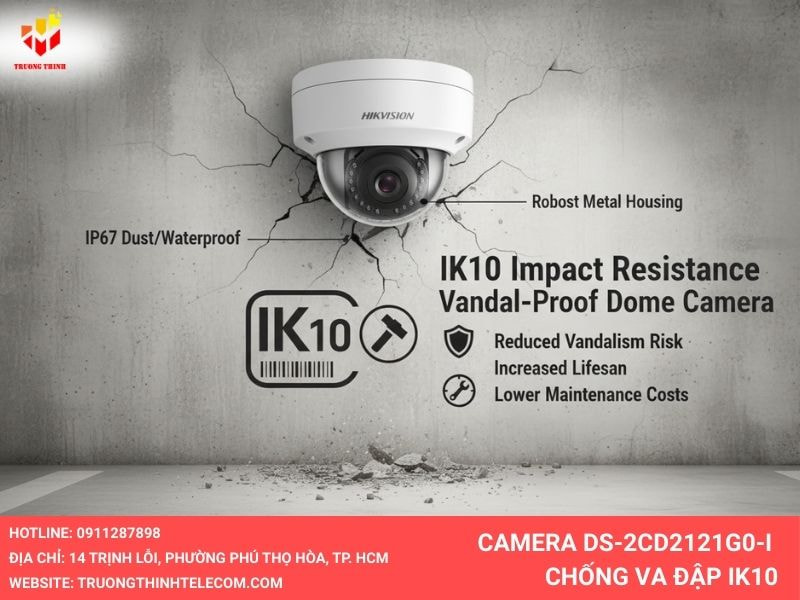 Camera DS-2CD2121G0-I chuẩn ik10