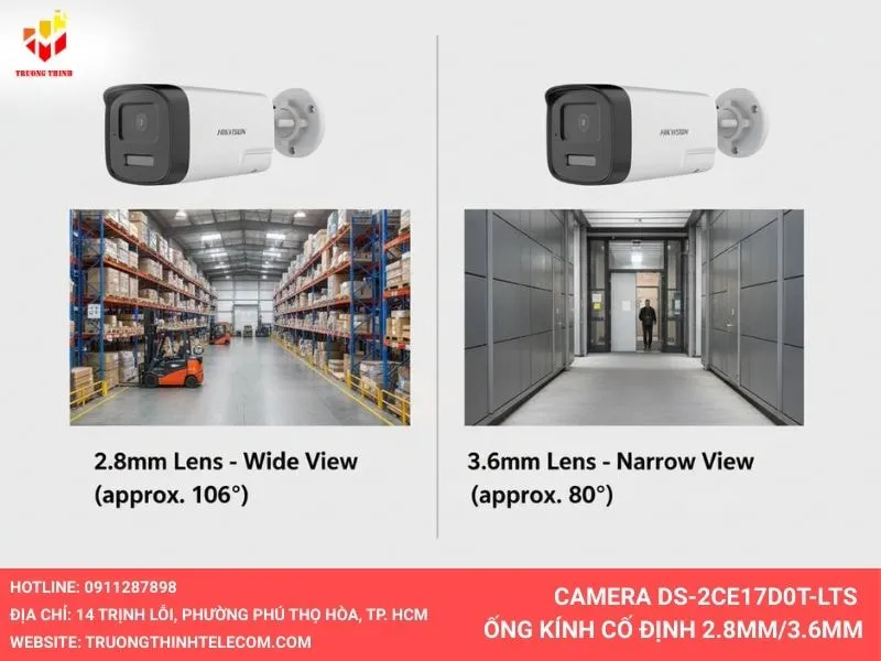 2 loại ống kính của Camera DS-2CE17D0T-LTS
