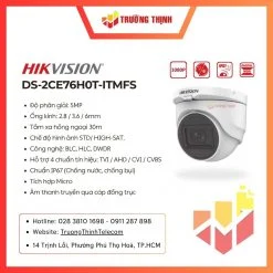 Đầu ghi DVR Hikvision DS-2CE76H0T-ITMFS chính hãng, dùng cho hệ thống camera Turbo HD/Analog, phù hợp nâng cấp và lưu trữ hình ảnh.