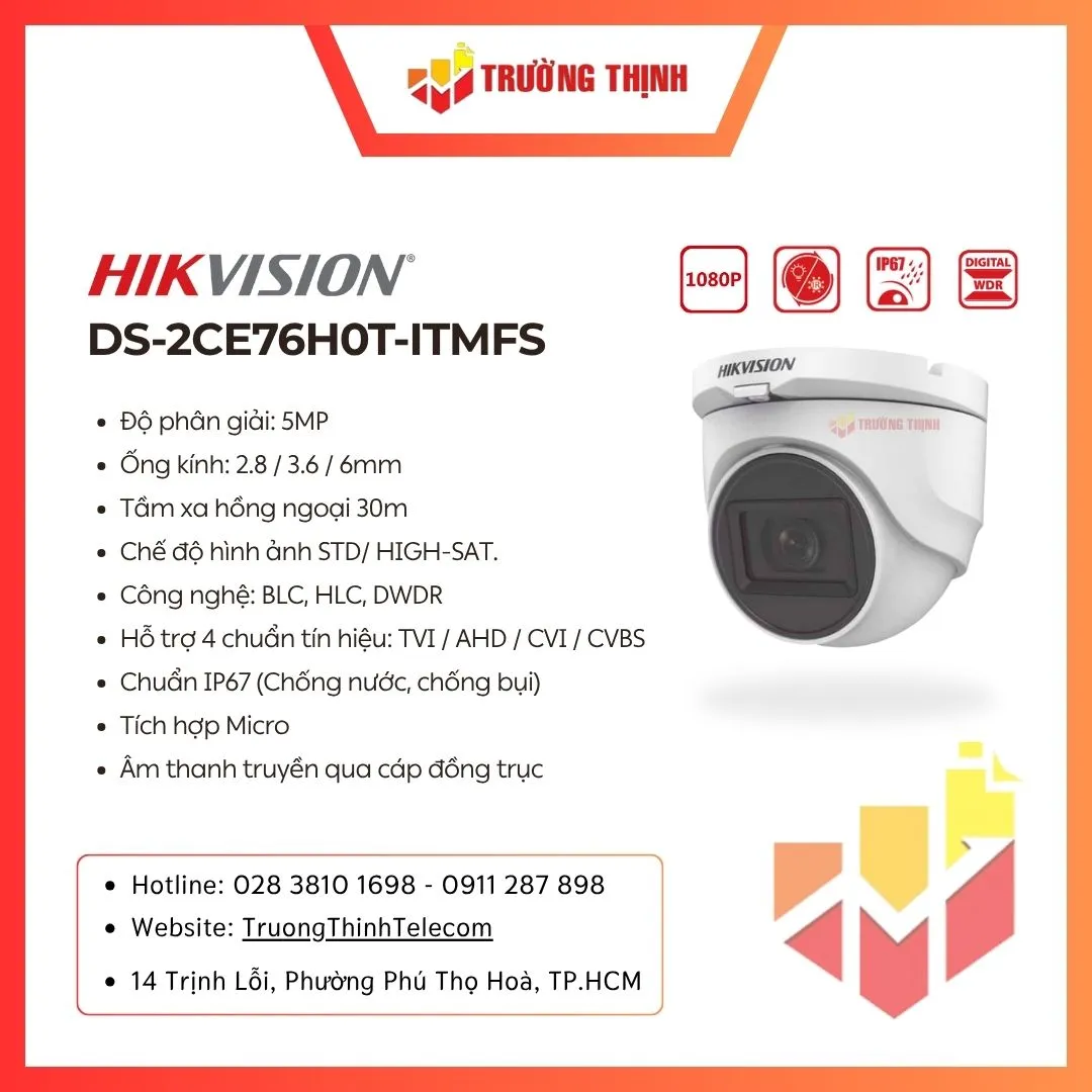 Đầu ghi DVR Hikvision DS-2CE76H0T-ITMFS