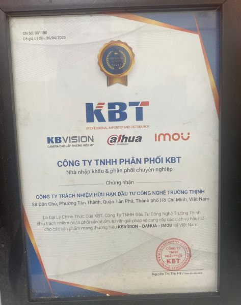 Chứng nhận KBT