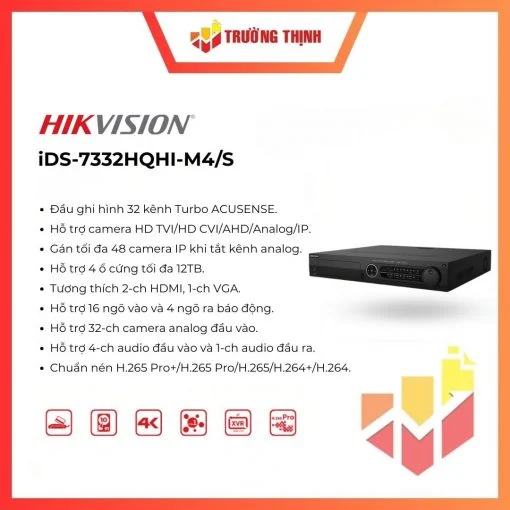 Đầu ghi hình TURBO 32 kênh HIKVISION iDS-7332HQHI-M4/S giá rẻ