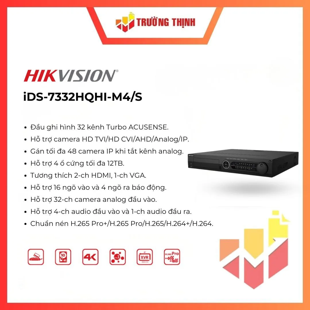 Đầu ghi hình HD-TVI TURBO 4.0 32 kênh HIKVISION iDS-7332HQHI-M4/S