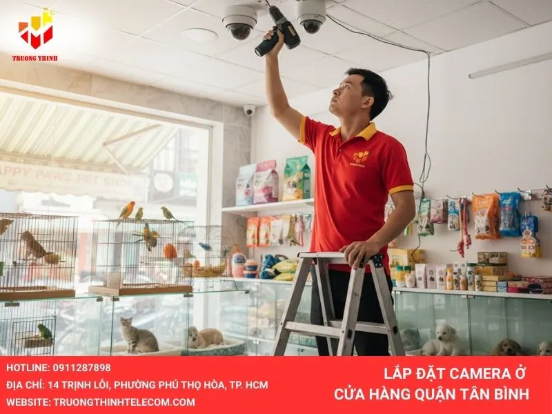 Lắp camera cho 1 cửa hàng thú cưng quận tân bình