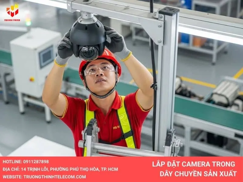 Lắp đặt camera trong dây chuyền sản xuất