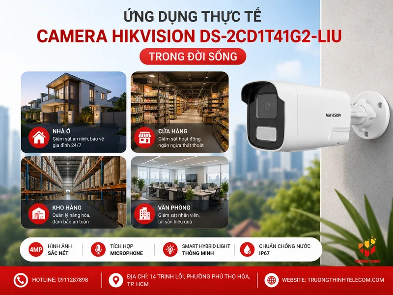 Ứng dụng thực tế của Camera Hikvision DS-2CD1T41G2-LIU trong đời sống