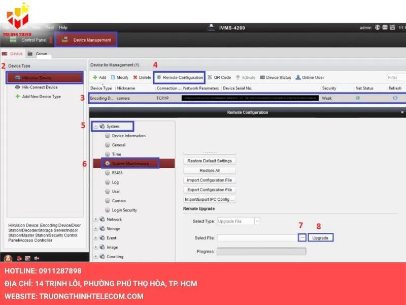 Gán thiết bị ghi hình vào phần mềm iVMS-4200