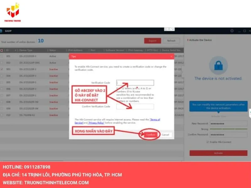 Bật dịch vụ Hik-Connect trên thiết bị