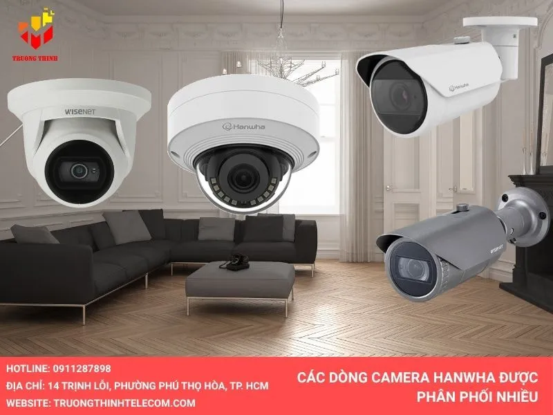 Các dòng camera Hanwha đượcp hân phối nhiều nhất