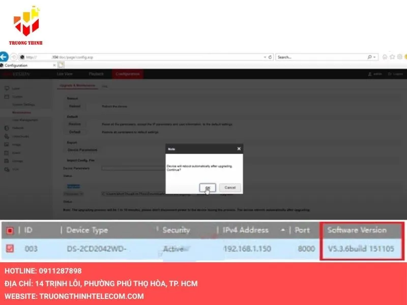 Cách cập nhật Firmware cho đầu ghi Hikvision thành công