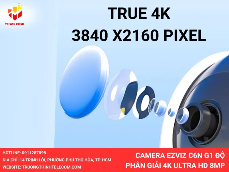Camera EZVIZ C6N G1 Độ phân giải 4K Ultra HD 8MP