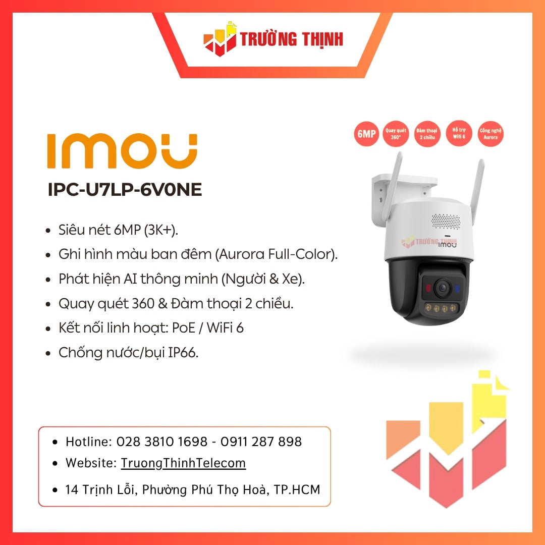 Camera Wifi IMOU TITAN PRO IPC-U7LP-6V0NE 6MP 3K+