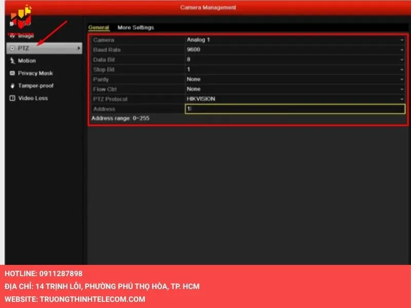 Cấu hình các thông số cần thiết