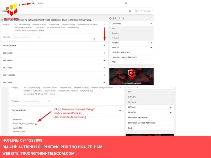 Chọn firmware phù hợp