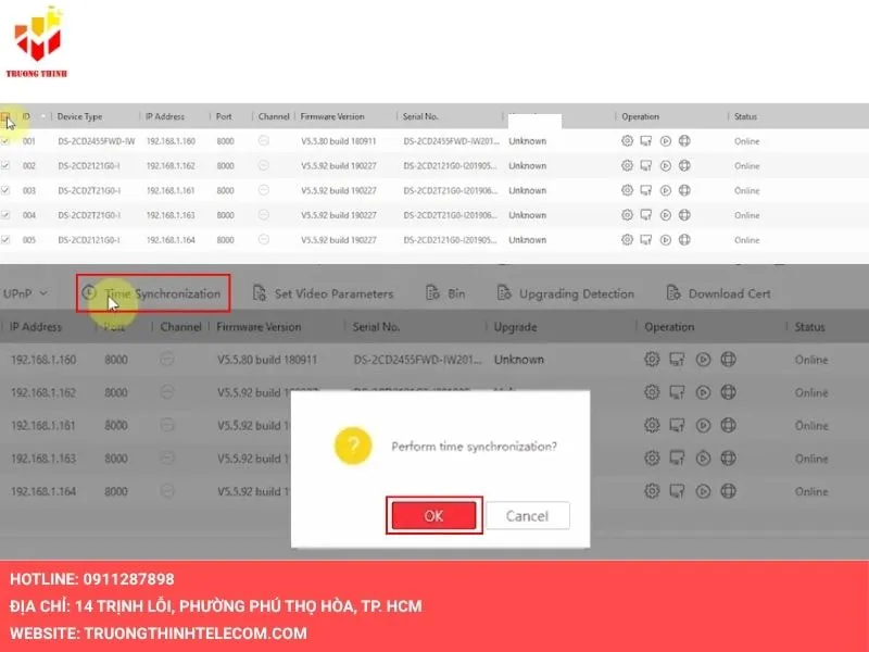 Chọn Time Synchronization