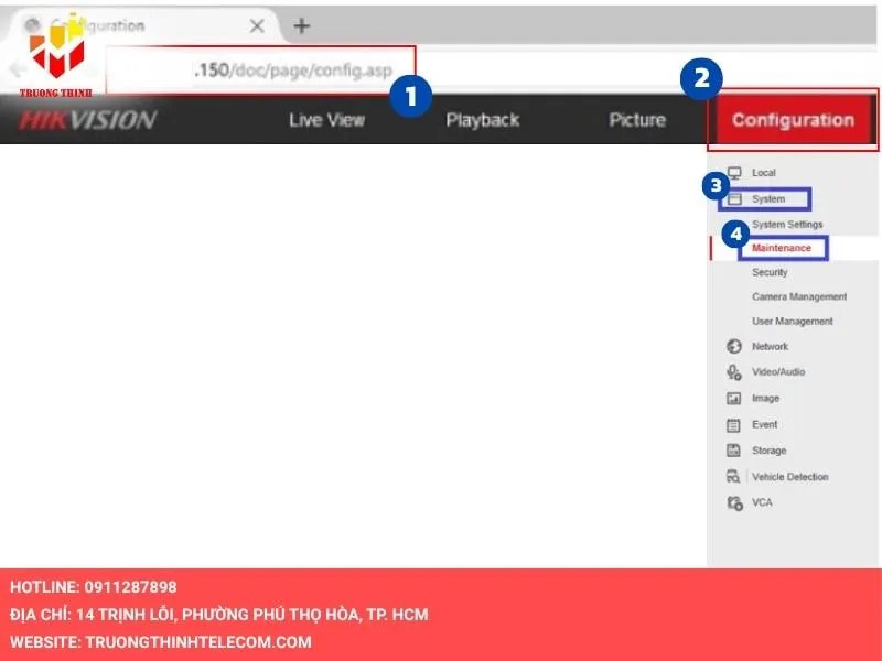 Nhập IP đầu ghi