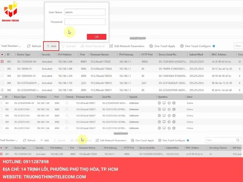 Nhập mật khẩu Admin