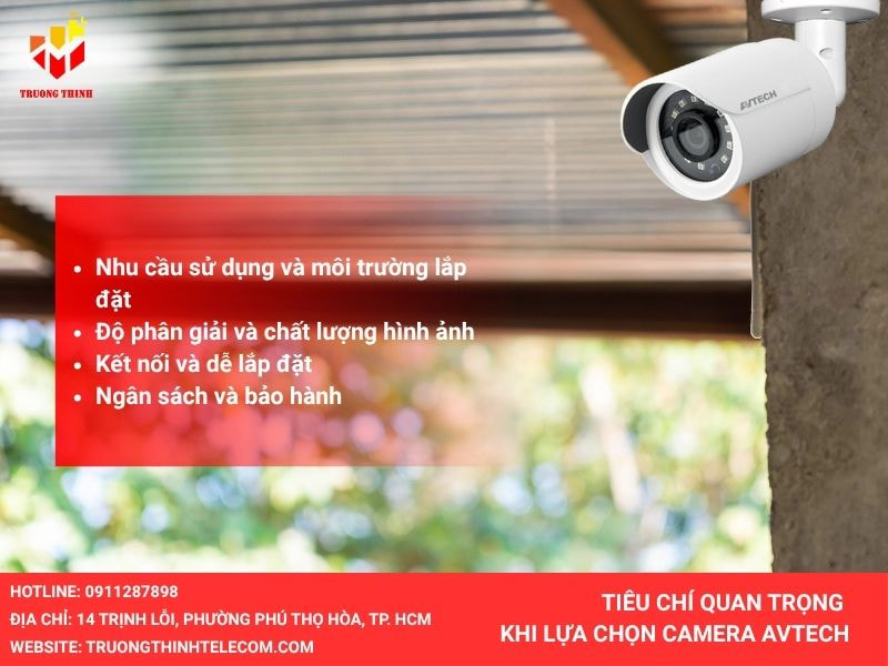 Tiêu chí quan trọng khi lựa chọn camera Avtech