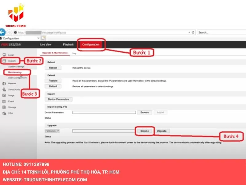 Trang nâng cấp và bảo trì