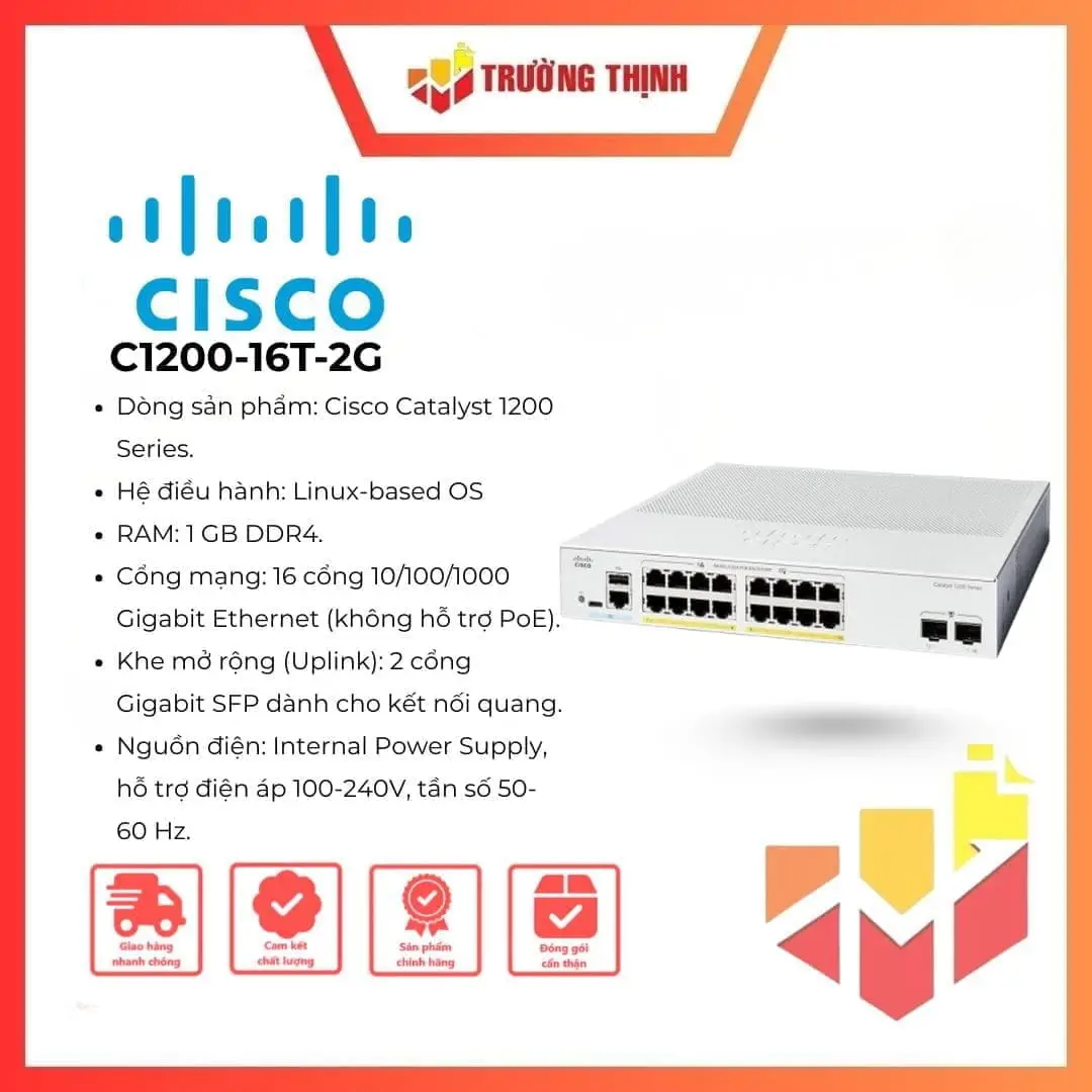 Switch Cisco Catalyst 1200 C1200-16T-2G 16 Port