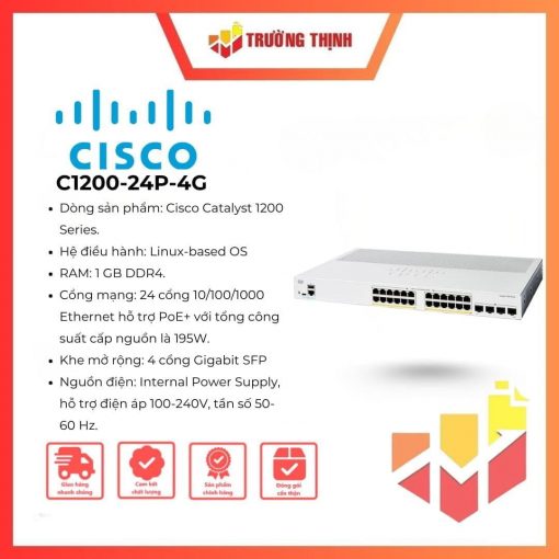 Switch Cisco Catalyst 1200 C1200-24P-4G 24 Port PoE+