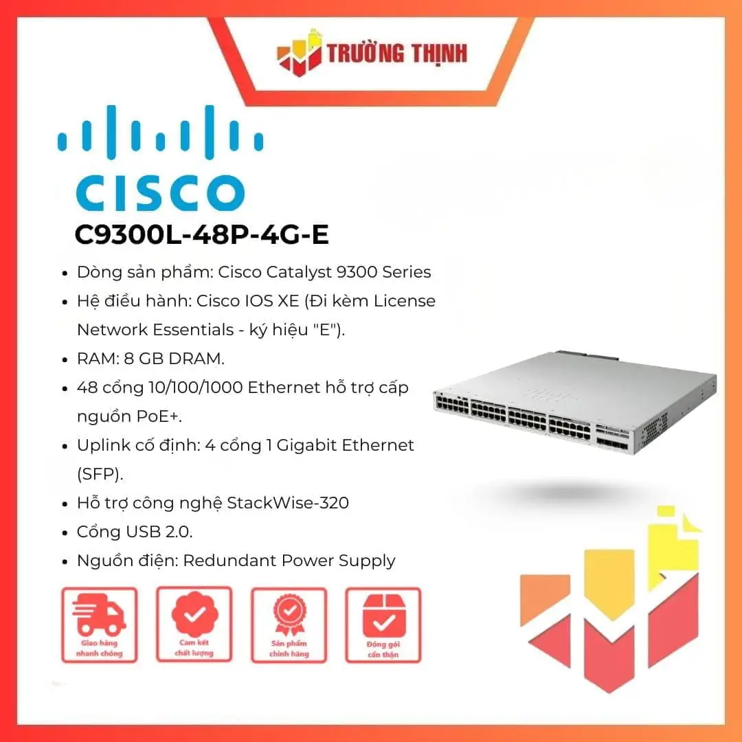 Cisco Catalyst 9300L 48-Port PoE Switch – Network Essentials