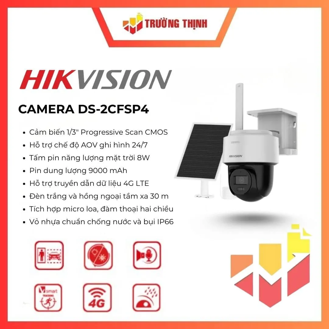 Camera IP Solar 4G 4MP Hikvision DS-2CFSP4/4G