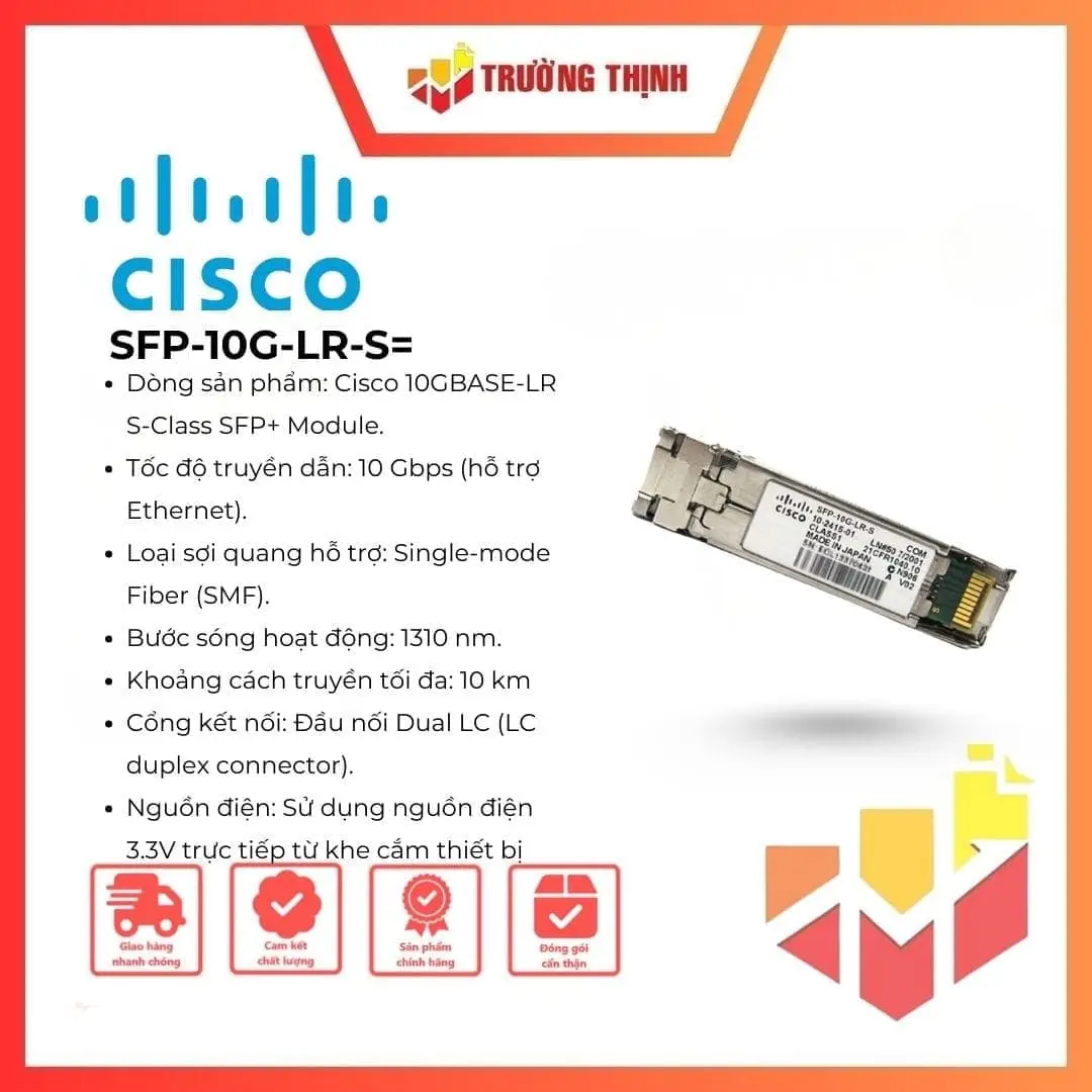Cisco SFP-10G-LR-S 10GBASE-LR SFP+ Enterprise Module