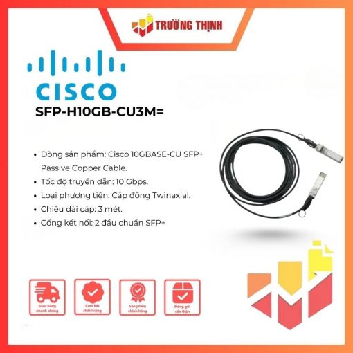 Cisco SFP-H10GB-CU3M 10G SFP+ Direct Attach Cable 3m