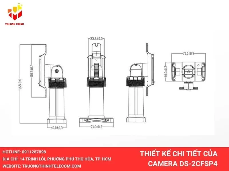 Thiết kế chi tiết của Camera DS-2CFSP4 Hikvision