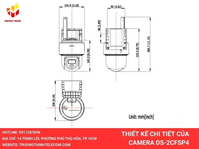 Thiết kế chi tiết của Camera DS-2CFSP4