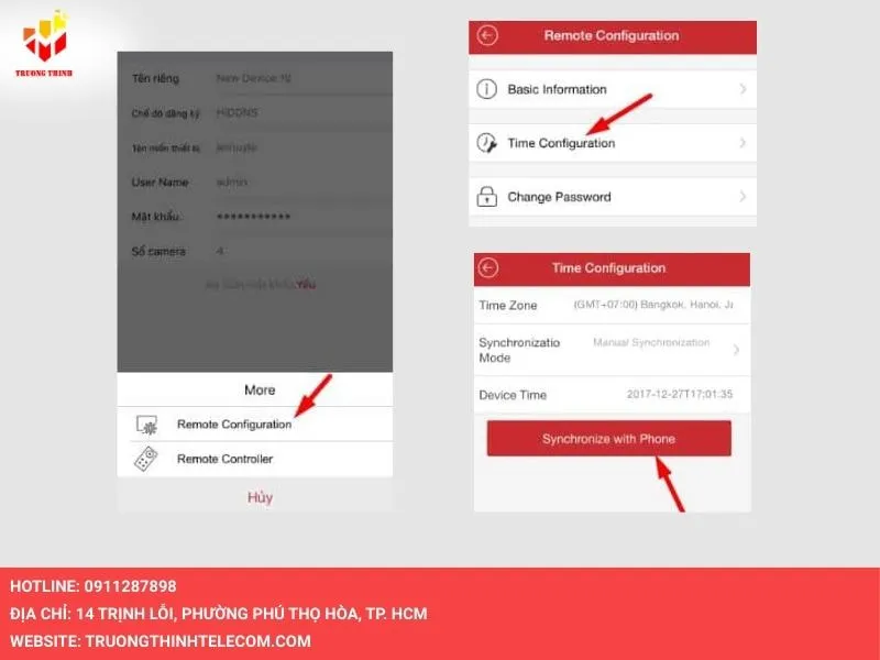 Bấm Synchronize with Phone