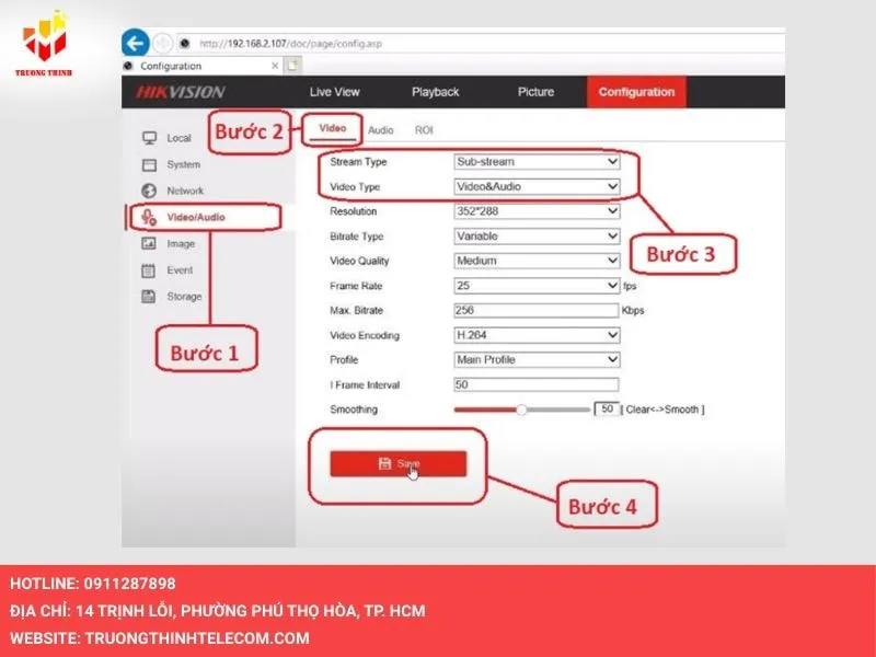 Bật âm camera Hikvision