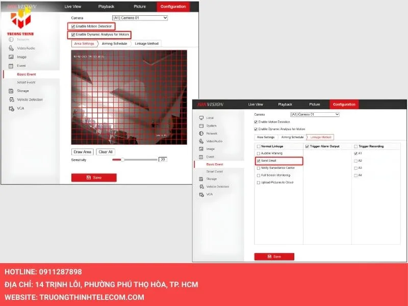 Bật tính năng phát hiện chuyển động