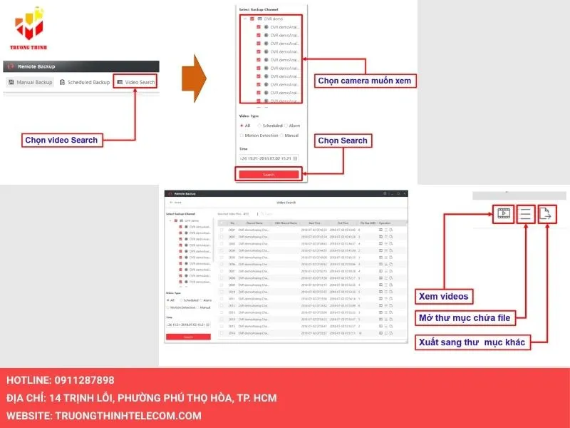 Cách tìm file đã sao lưu dữ liệu camera bằng Remote Backup