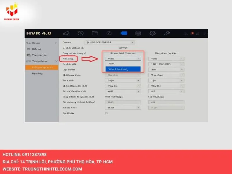 Cài đặt âm thanh cho camera
