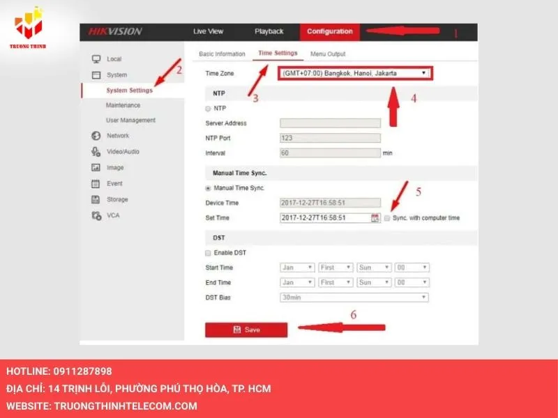 Cài đặt lại ngày giờ camera Hikvision trên máy tính