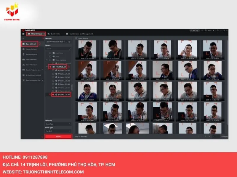 Chọn đầu ghi và camera