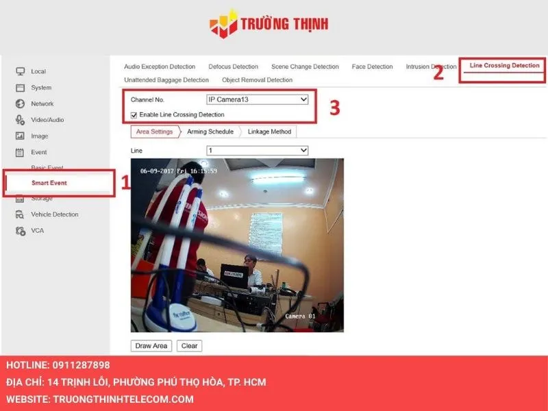 Chuyển sang Line Crossing Detection