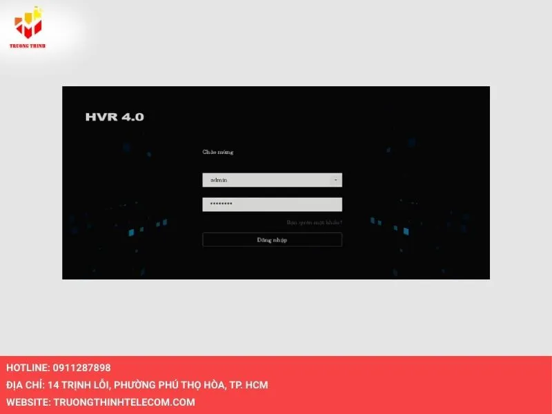 Đăng nhập tài khoản admin