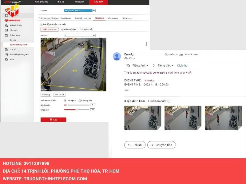 Email sẽ kèm hình ảnh chụp