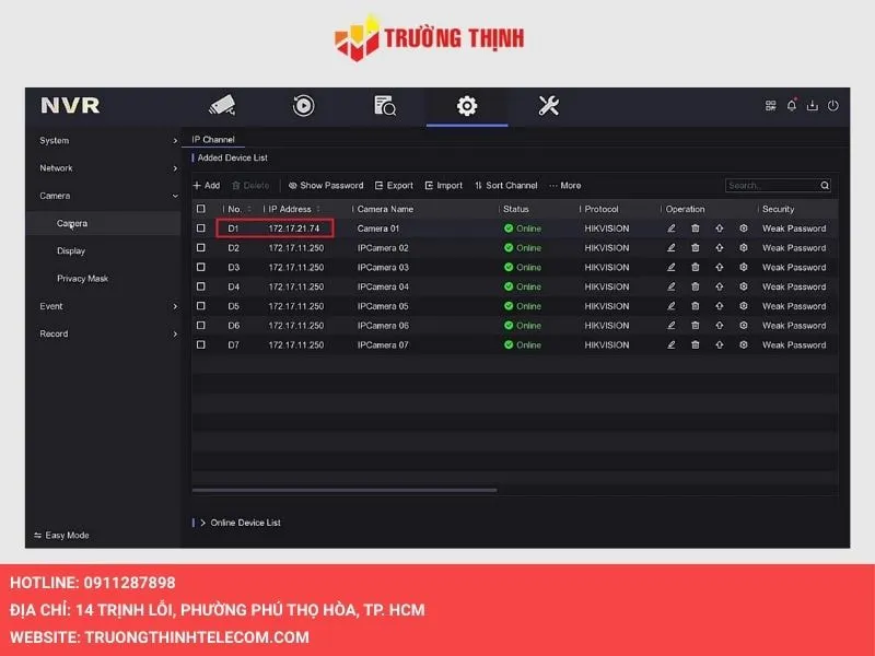 IP 172.17.21.74 đã được thay đổi vị trí